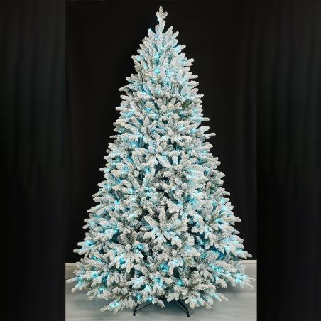 Künstlicher Weihnachtsbaum, beschneit, 3D-Zweige, RGB-LED mit 32 Modi, 300 cm, Fernbedienung, Metallständer, 6212 Zweige, Polar