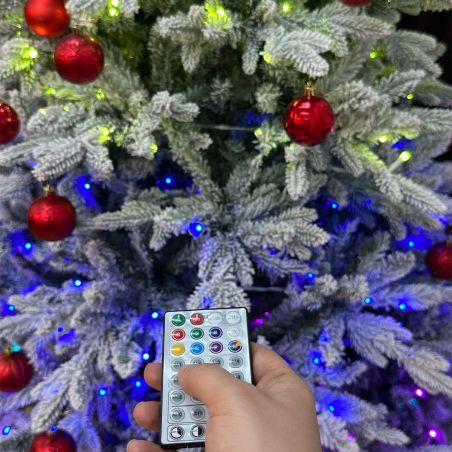 Künstlicher Weihnachtsbaum, beschneit, 3D-Zweige, RGB-LED mit 32 Modi, 300 cm, Fernbedienung, Metallständer, 6212 Zweige, Polar