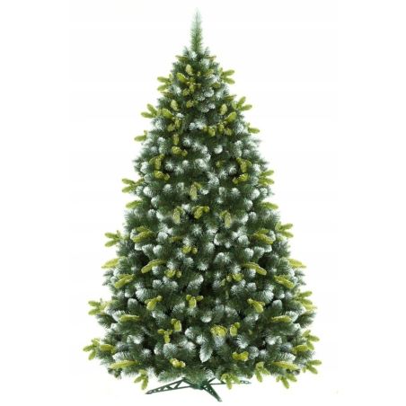 Künstlicher Weihnachtsbaum, 3D-Nadeln, 250 cm, natürliches Aussehen, beschneit, Kunststoffständer inklusive, EGO