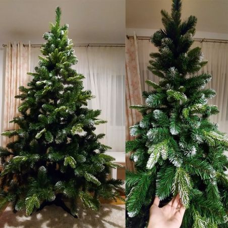 Künstlicher Weihnachtsbaum, 3D-Nadeln, 250 cm, natürliches Aussehen, beschneit, Kunststoffständer inklusive, EGO